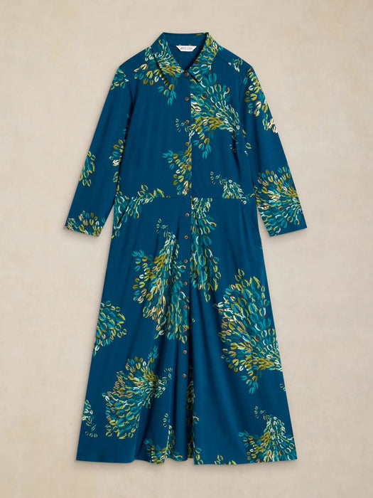 White Stuff Women's Rua Jersey Dress In Teal Print