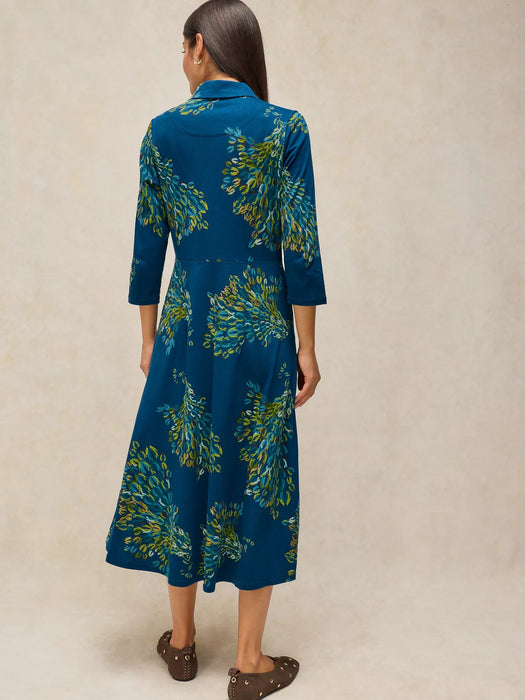 White Stuff Women's Rua Jersey Dress In Teal Print