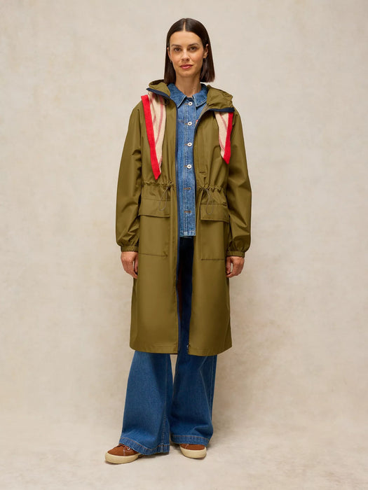 White Stuff Women's Showerproof Coat In Khaki Green