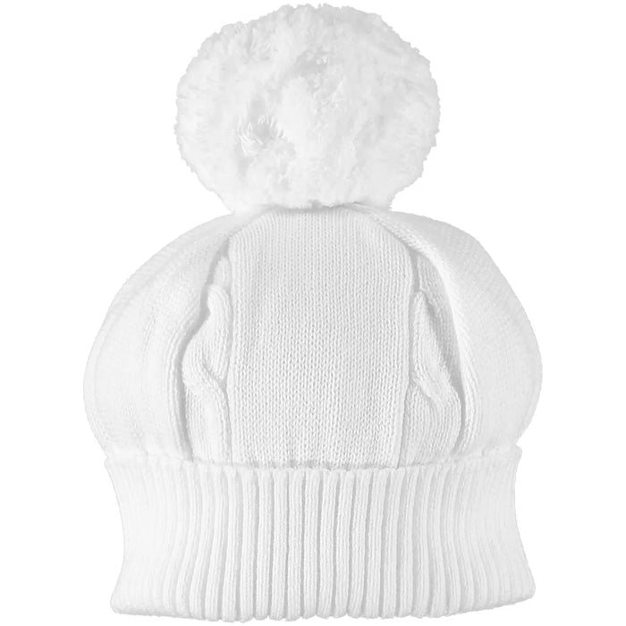 Emile et Rose Fuzzy Bobble Hat - White