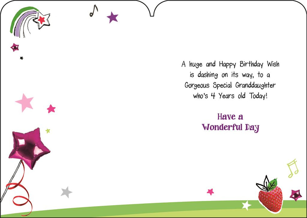 Jonny Javelin 'Special Granddaughter Who's 4 Today' Birthday Card