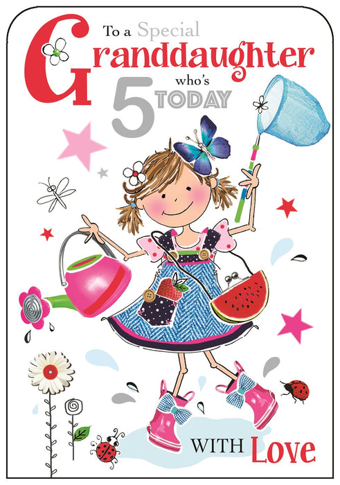 Jonny Javelin 'Special Granddaughter Who's 5 Today' Birthday Card