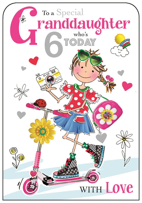 Jonny Javelin 'Special Granddaughter Who's 6 Today' Birthday Card