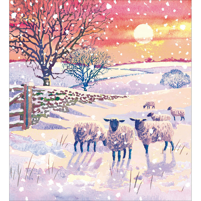 Woodmansterne 'Fields In The Snow' Christmas Box