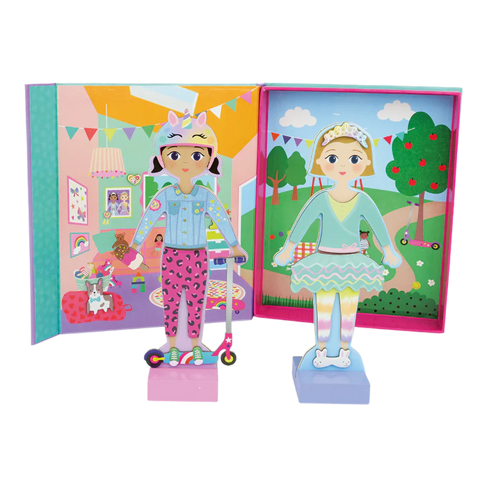 Floss & Rock Wooden Magnetic Dress Up Doll - Best Friends