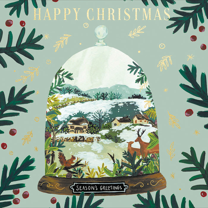 Woodmansterne 'Countryside Snow Dome' Christmas Card