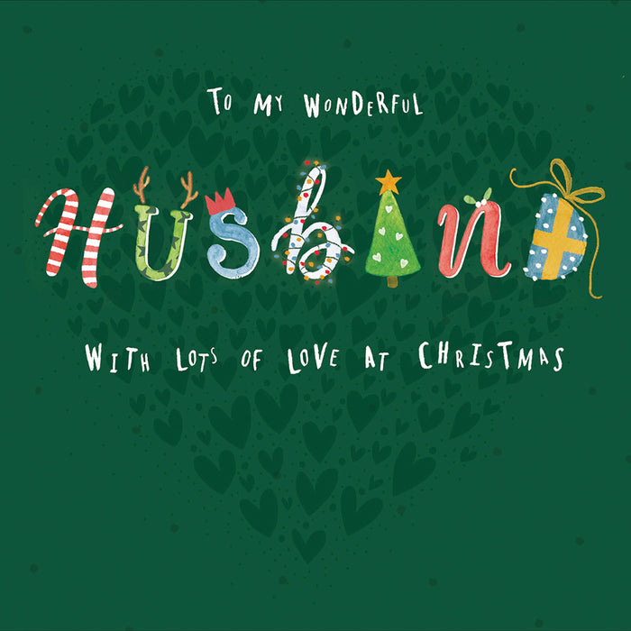 Woodmansterne 'To My Wonderful Husband' Christmas Card