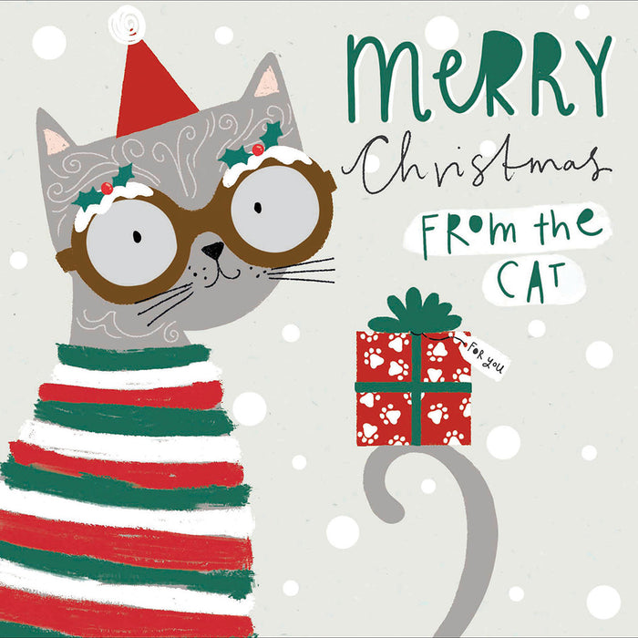 Woodmansterne 'Merry Christmas From The Cat' Christmas Card