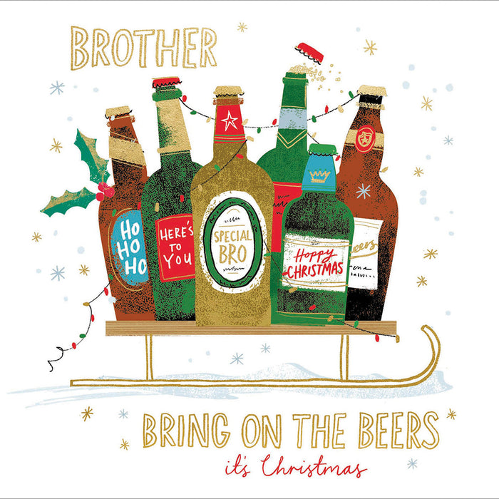 Woodmansterne 'Brother Bring On The Beers ...' Christmas Card