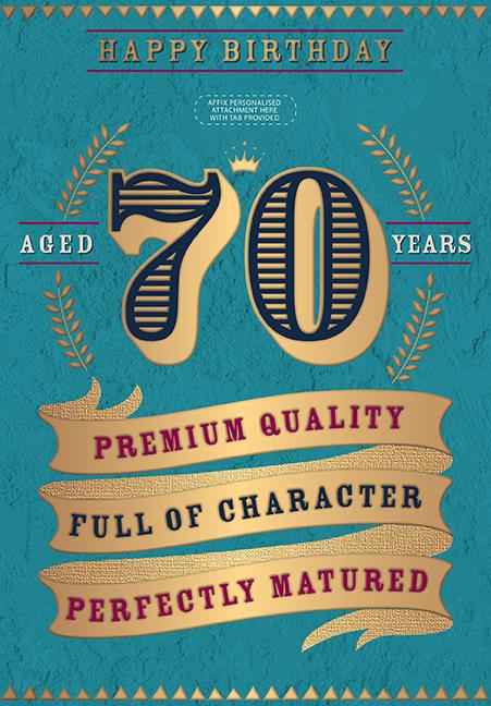 Words N Wishes 'Aged 70 Years' Birthday Card