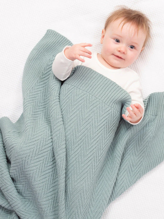 Kite Heirloom Knit Blanket Soft Thyme