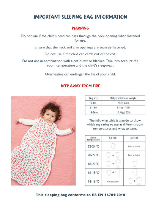 Kite Rosey Posey Sleep Bag 0-6m