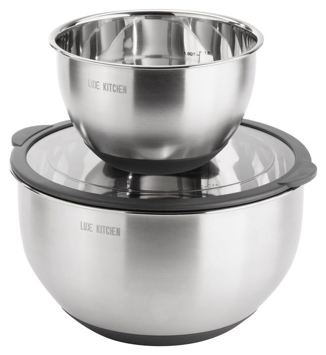 Luxe Set Of 2 Stainless Steel Mixing Bowls