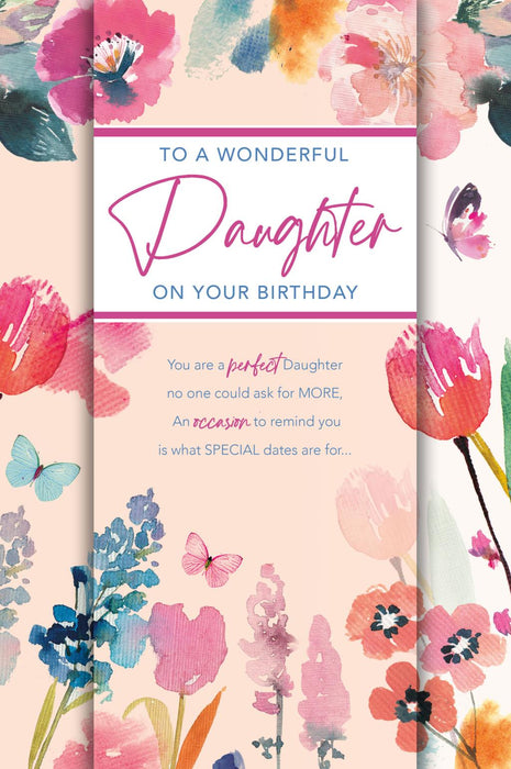 Words & Wishes 'To A Wonderful Daughter' Birthday Card