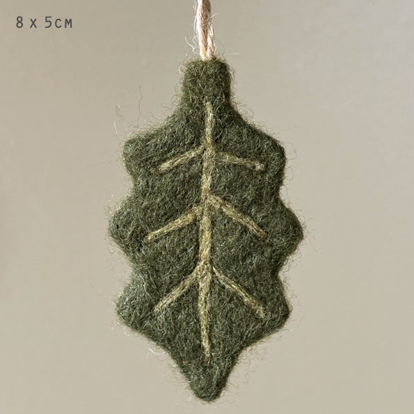 East of India Felted Autumn Leaf Hanger - Holly