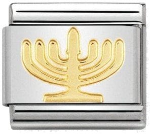 Nomination Classic Gold Religious Menorah Charm