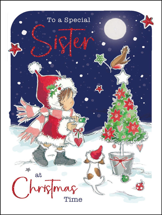 Jonny Javelin 'To A Special Sister Tree' Christmas Card