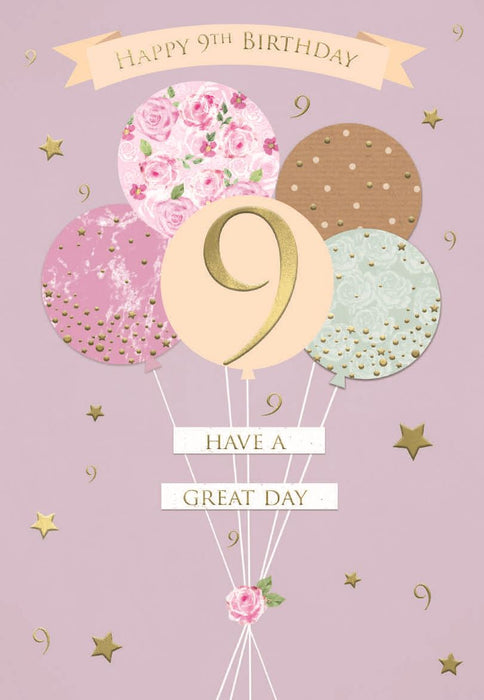 ICG 'Birthday 9th Girl' Birthday Card