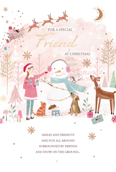 ICG For A Special Friend at Christmas - Snowman/Animals Card