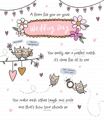UKG 'A Poem For You On Your Wedding Day' Card