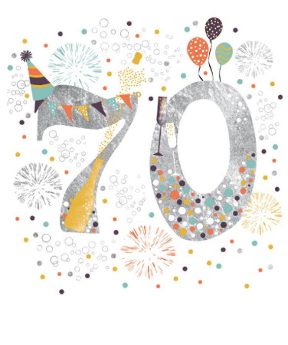 Woodmansterne '70' Birthday Card