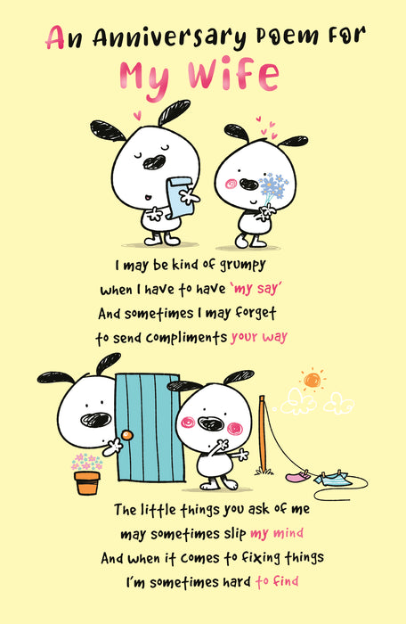 UKG 'An Anniversary Poem For My Wife' Card