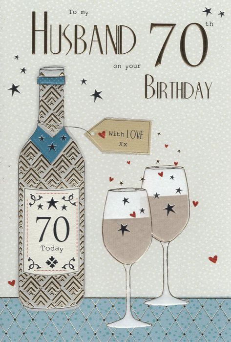 ICG 'To My Husband 70th' Birthday Card