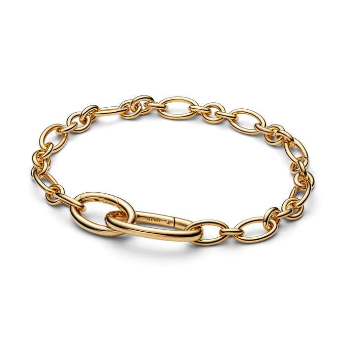 Pandora Openable Oval Link Chain Bracelet 14k Gold Plating