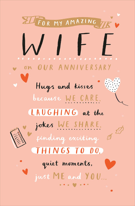 UKG 'For My Amazing Wife On Our Anniversary' Card