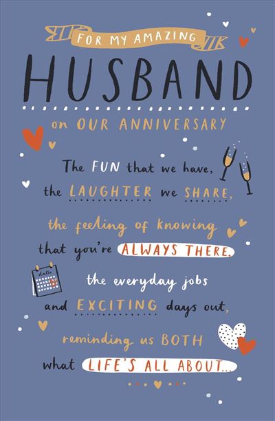 UKG 'For My Amazing Husband' Anniversary Card