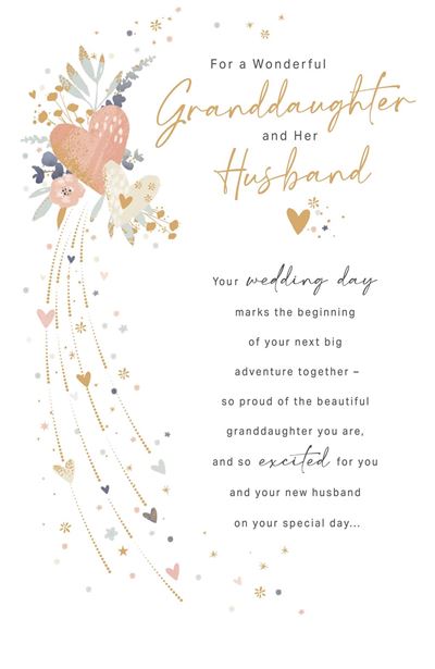 UKG 'For A Wonderful Granddaughter & Husband' Card