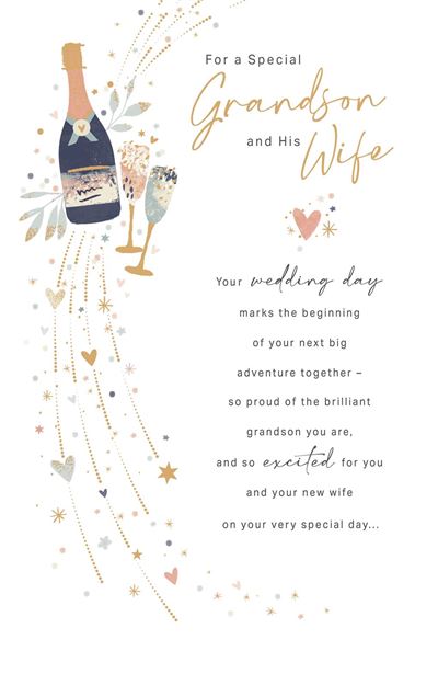 UKG 'For A Special Grandson & Wife' Wedding Card