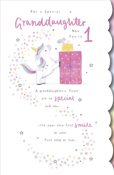UKG 'Granddaughter Now You''re 1' Birthday Card