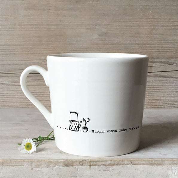 East Of India Porcelain Wobbly Mug - Strong Women Make Waves