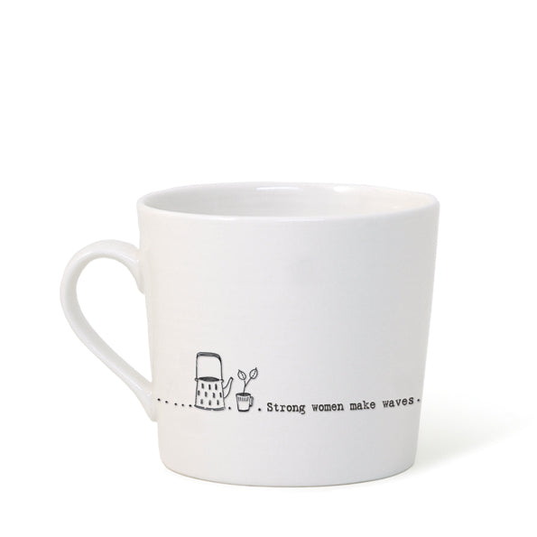 East Of India Porcelain Wobbly Mug - Strong Women Make Waves