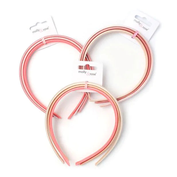 Molly & Rose 3 Satin Fabric Alicebands