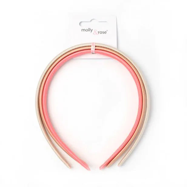 Molly & Rose 3 Satin Fabric Alicebands