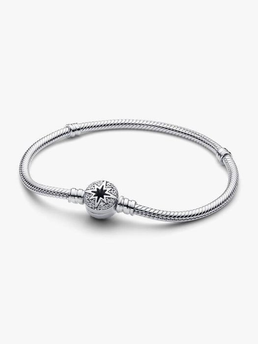 Pandora North Star Clasp Snake Chain Bracelet Sterling Silver