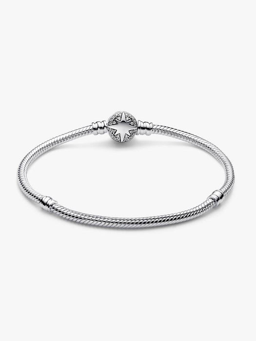 Pandora North Star Clasp Snake Chain Bracelet Sterling Silver