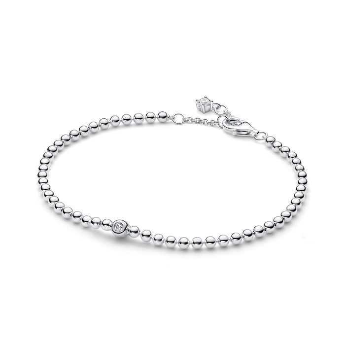 Pandora Beads & Sparkling Stone Bracelet Silver