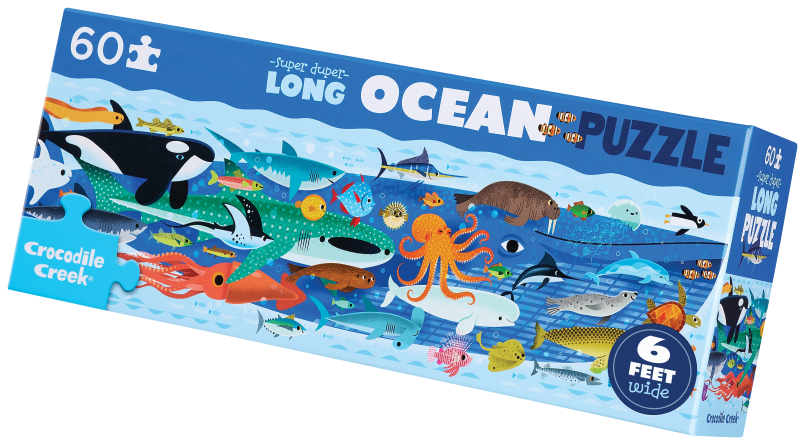 Hippychick Crocodile Creek 60-Pc Super Duper Long Puzzle - Ocean