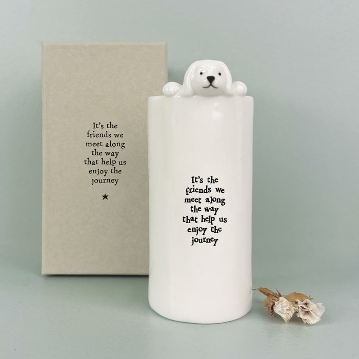 East of India Animal Vase - Dog/Friends