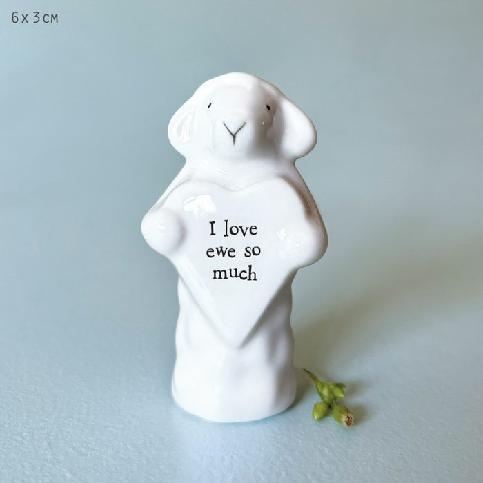 East of India Porcelain Heart Animal - Sheep