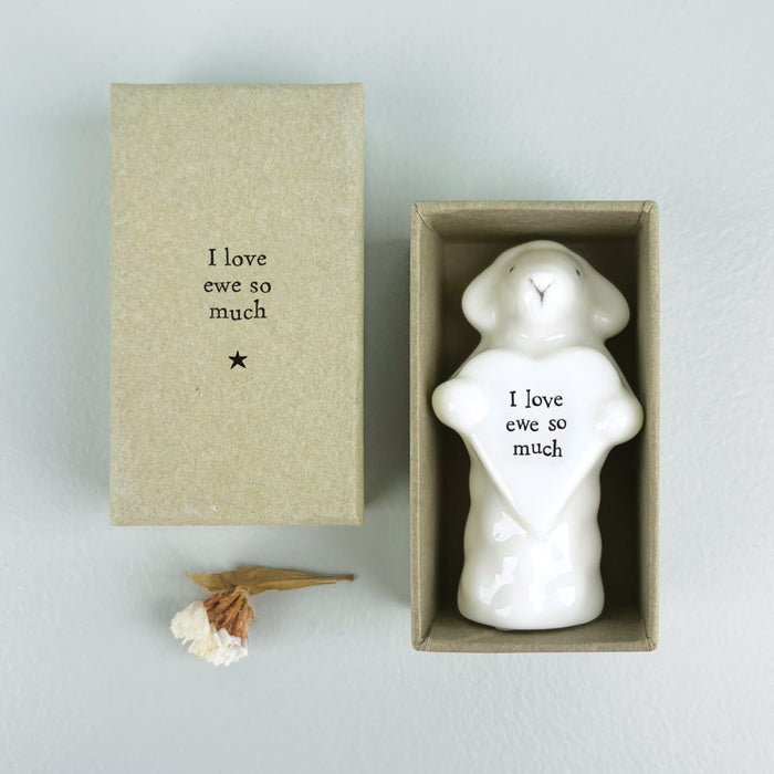 East of India Porcelain Heart Animal - Sheep