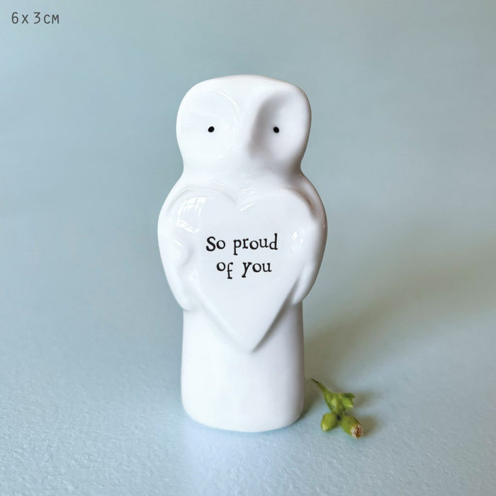 East of India Porcelain Heart Animal - Owl