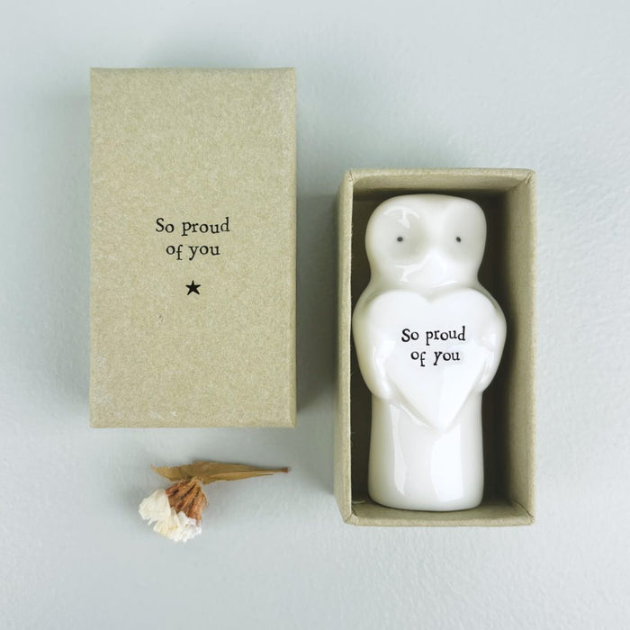 East of India Porcelain Heart Animal - Owl
