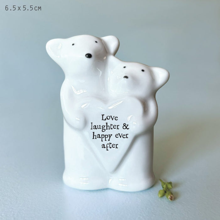 East of India Porcelain Heart Couple - Mice