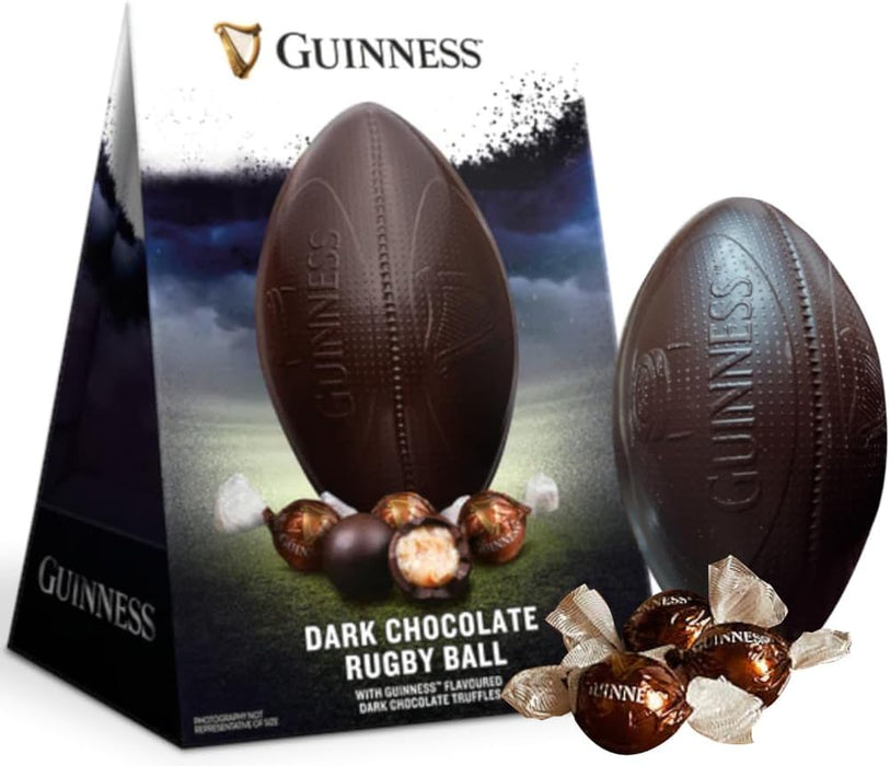 Guinness Dark Chocolate Rugby Ball Easter Egg With Guinness Flavoured Truffles