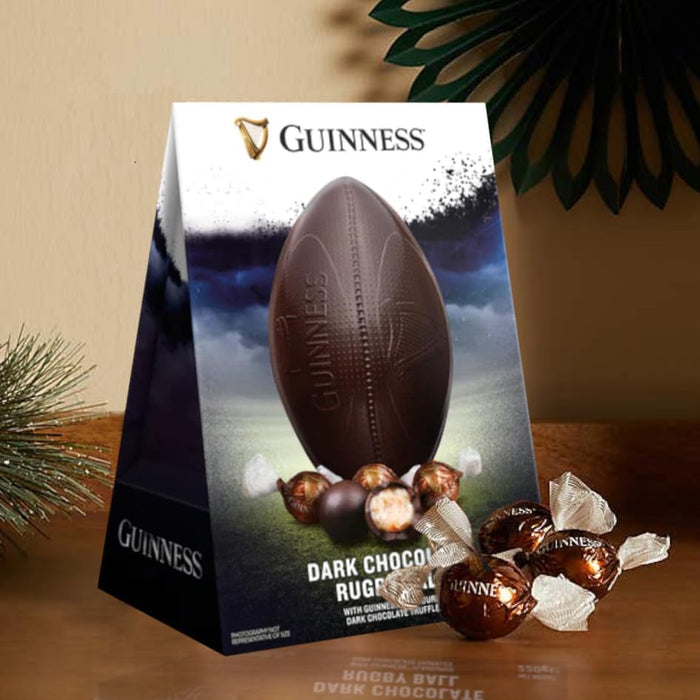 Guinness Dark Chocolate Rugby Ball Easter Egg With Guinness Flavoured Truffles