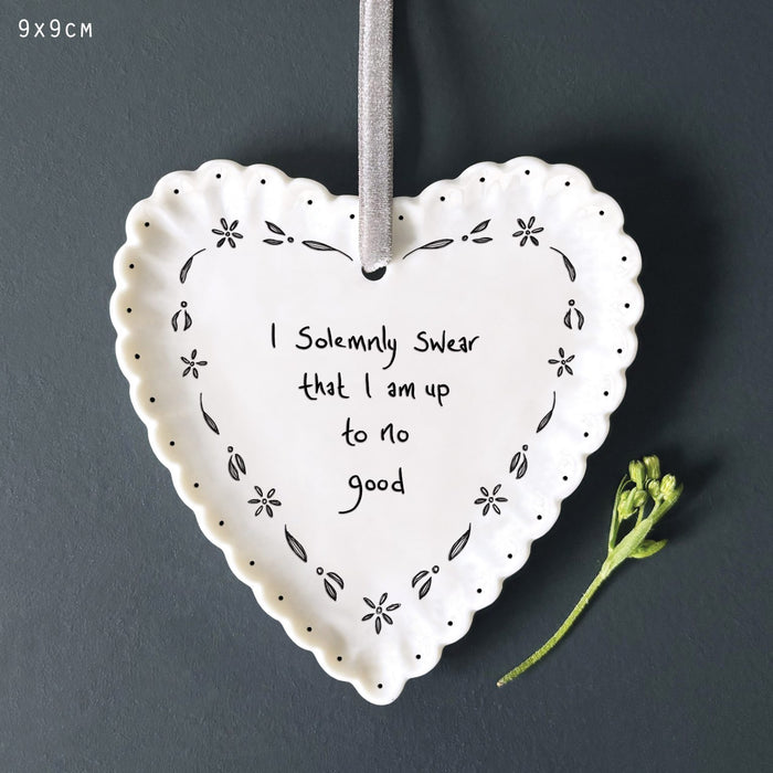 East of India Porcelain Scallop Heart - Solemnly Swear